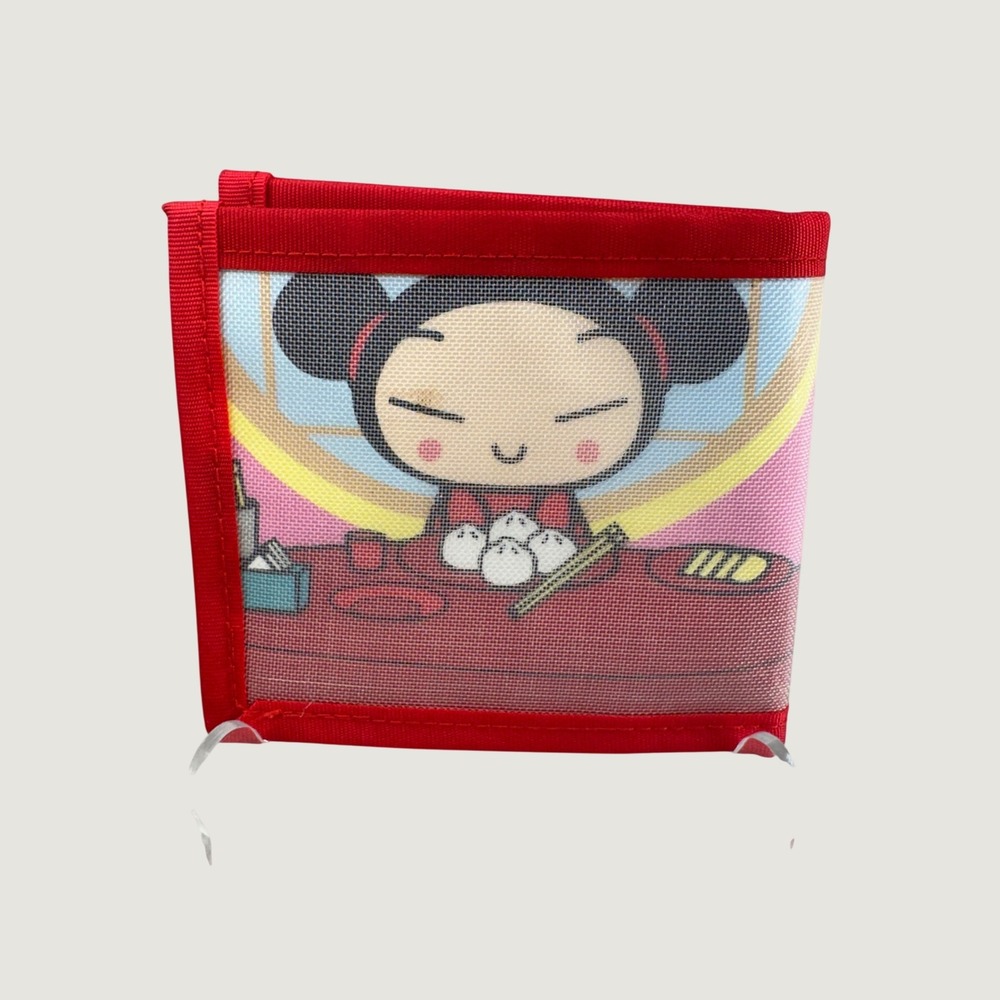 Pucca Red Nylon Bifold Wallet OS Red Y2K Kawaii Animecore Kidcore